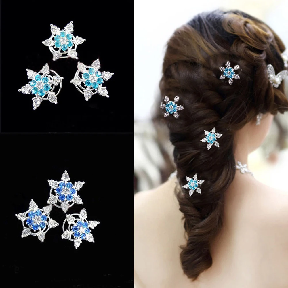 

2021 New Women Shining Full Rhinestone Hair Clips Stars Flower Snowflake Hairpin Hair Ornament Fashion Hair Accessories