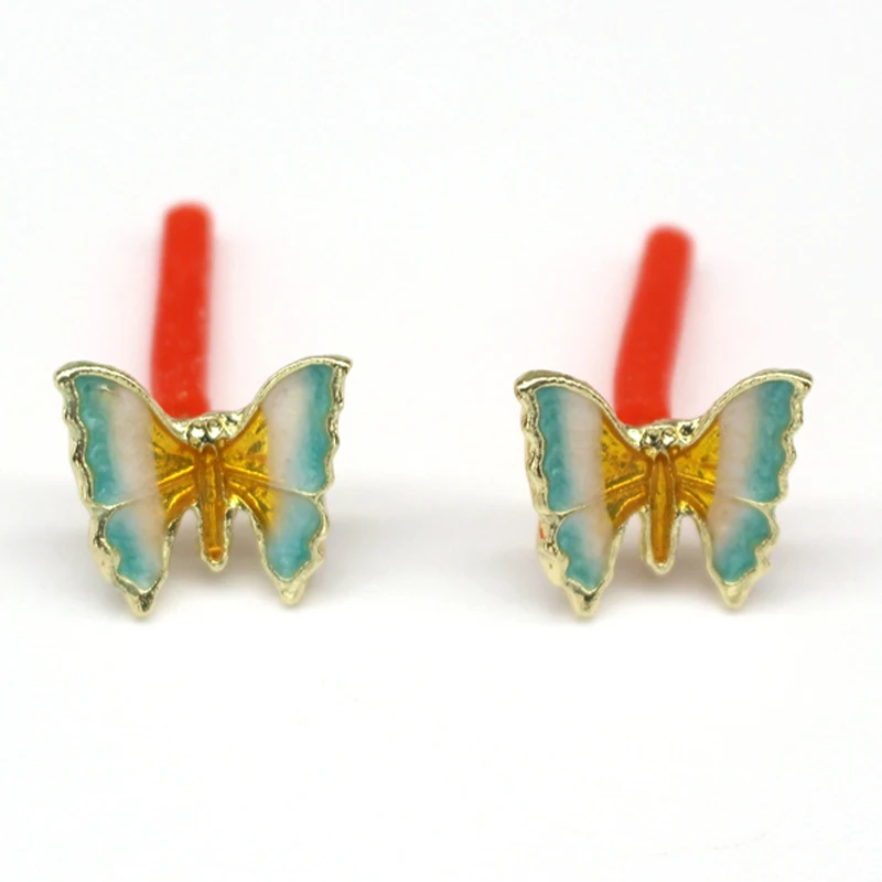 Гипоаллергенные разноцветные капельные масляные серьги-гвоздики изящные