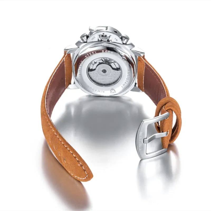 KIMSDUN часы с скелетом механические Автоматические для мужчин Tourbillon кожа модные