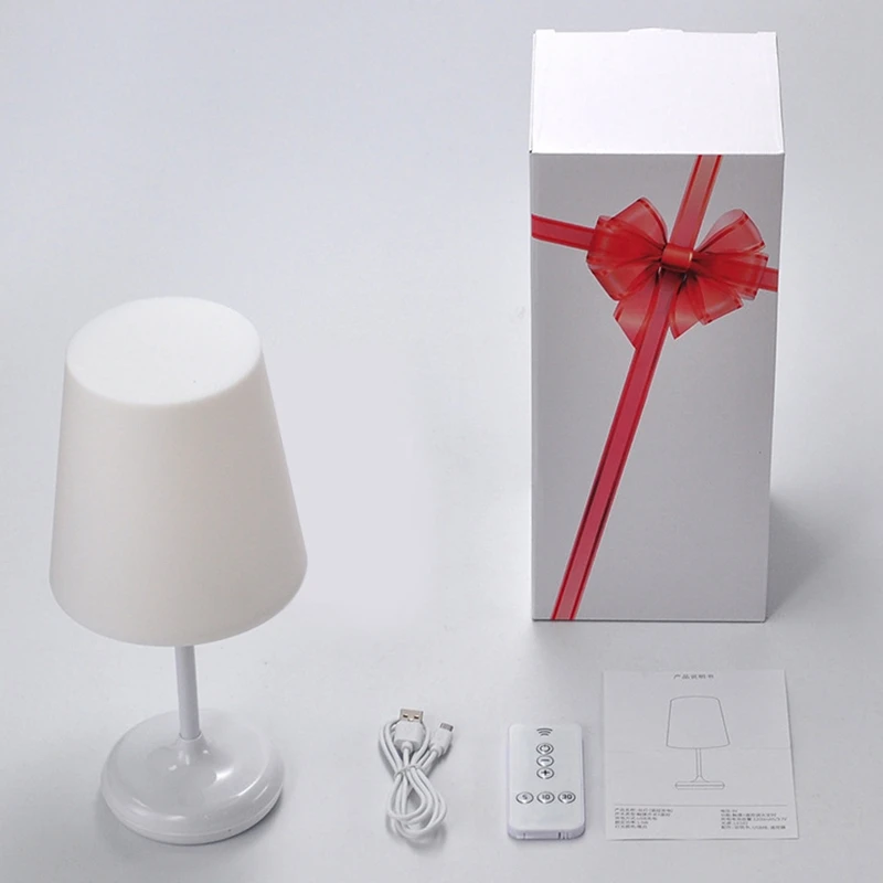 

LED Press Sensor Desk Lamp Dimmable LED Night Light Table Lamp with USB Charger Remote Control for Office Bedroom Family