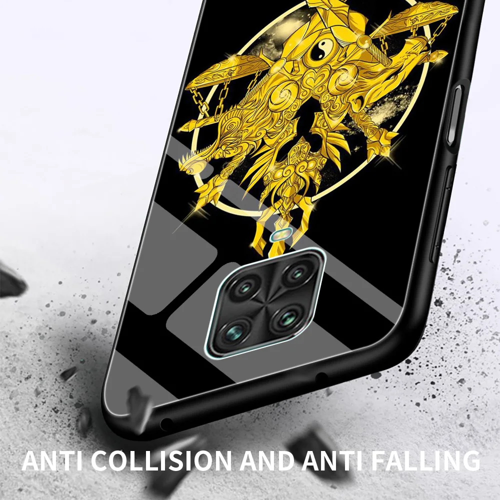 glass case for xiaomi redmi note 9s 10 9 8 pro 7 8t 9c mi poco x3 nfc 10t lite 11 soft edge phone cover anime saint seiya logo free global shipping