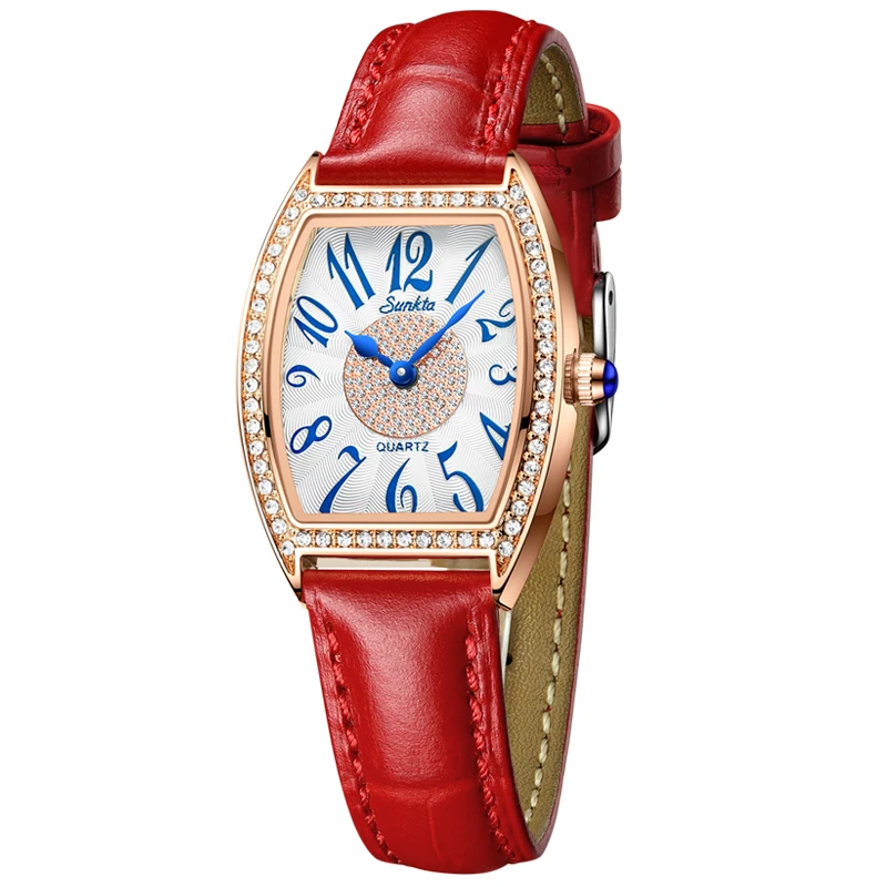 

2022 Top Brand Luxury Womens Watches Genuine Leather Watch for Women Waterproof Ladies Watch with Bracelet Gift Box Quartz Watch