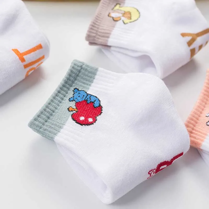 Новинка повседневные Короткие Носки с рисунком фруктов и животных удобные