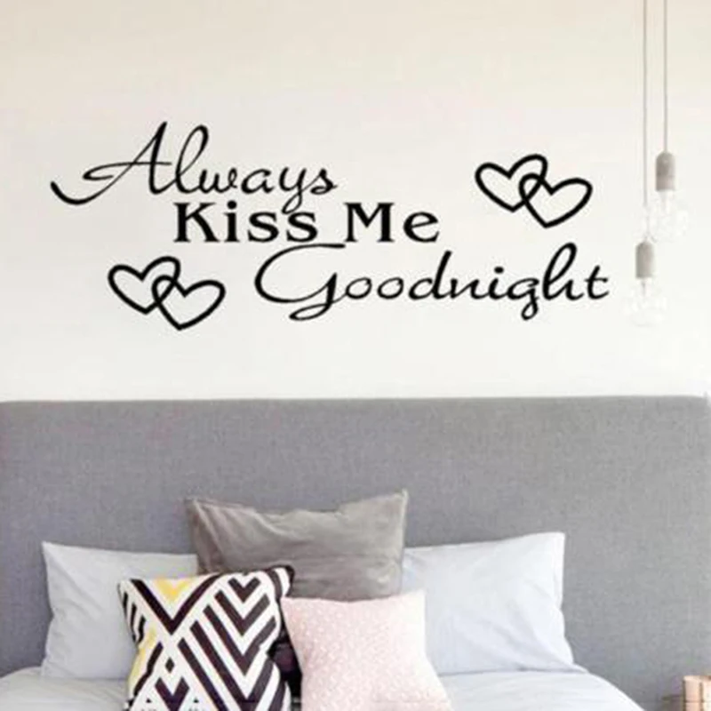 Всегда Поцелуй меня Goodnight &quotДомашний декор настенные стикеры Наклейка для