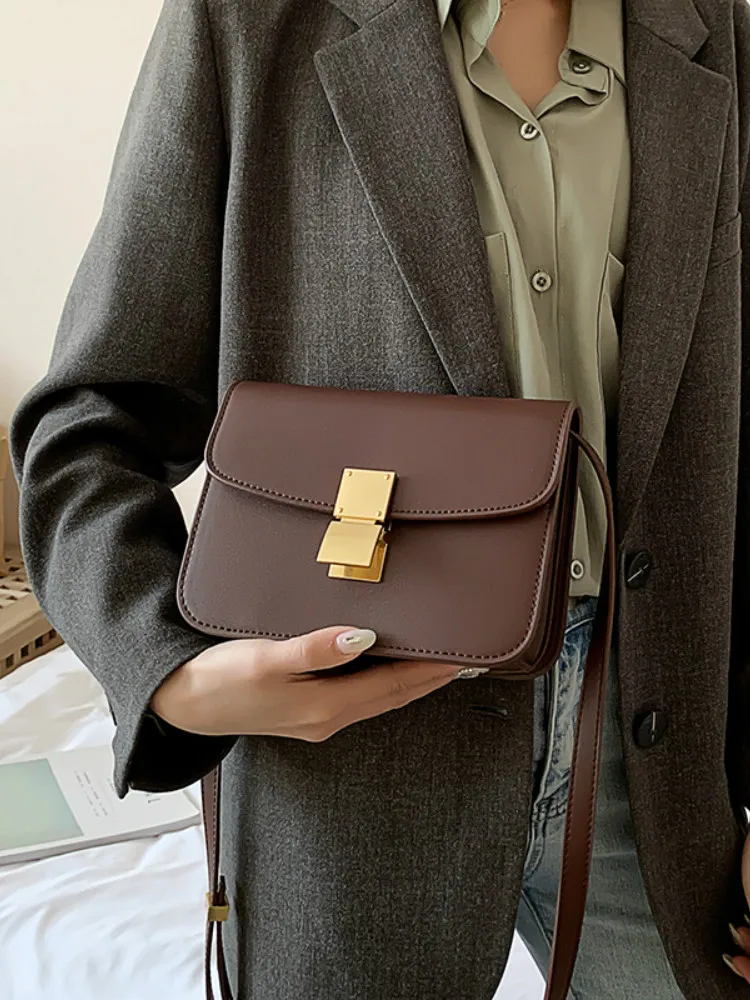 

In Stock Wholesale Small Classic Fashion Elegant Women's Bag Retro Box Square Bag Texture Shoulder Crossbody Small Square Bag