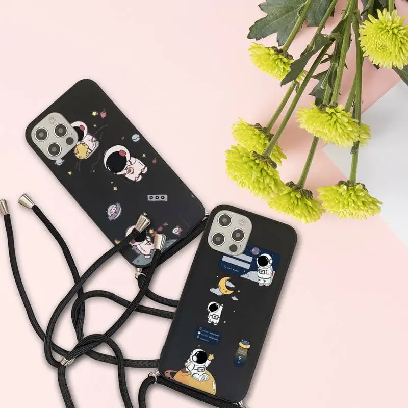 

Astronaut cartoon funny Phone Case for iPhone 7 8 11 12 se 2020 mini pro X XS XR MAX Plus custodia per cellulare