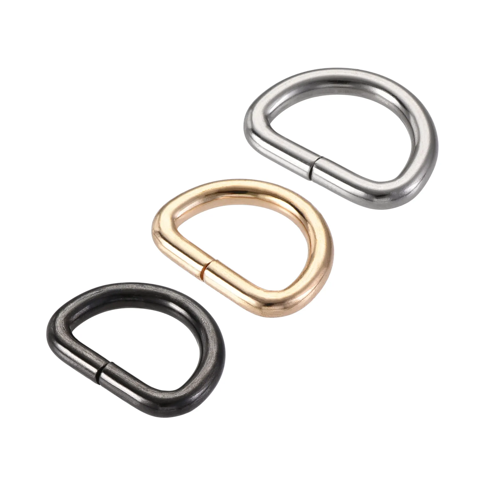 

Металлическое D-образное кольцо uxcell, 0,79 дюйма (20 мм), кольца с пряжкой золотого цвета, серебристого цвета, черный (всего 30 шт.)