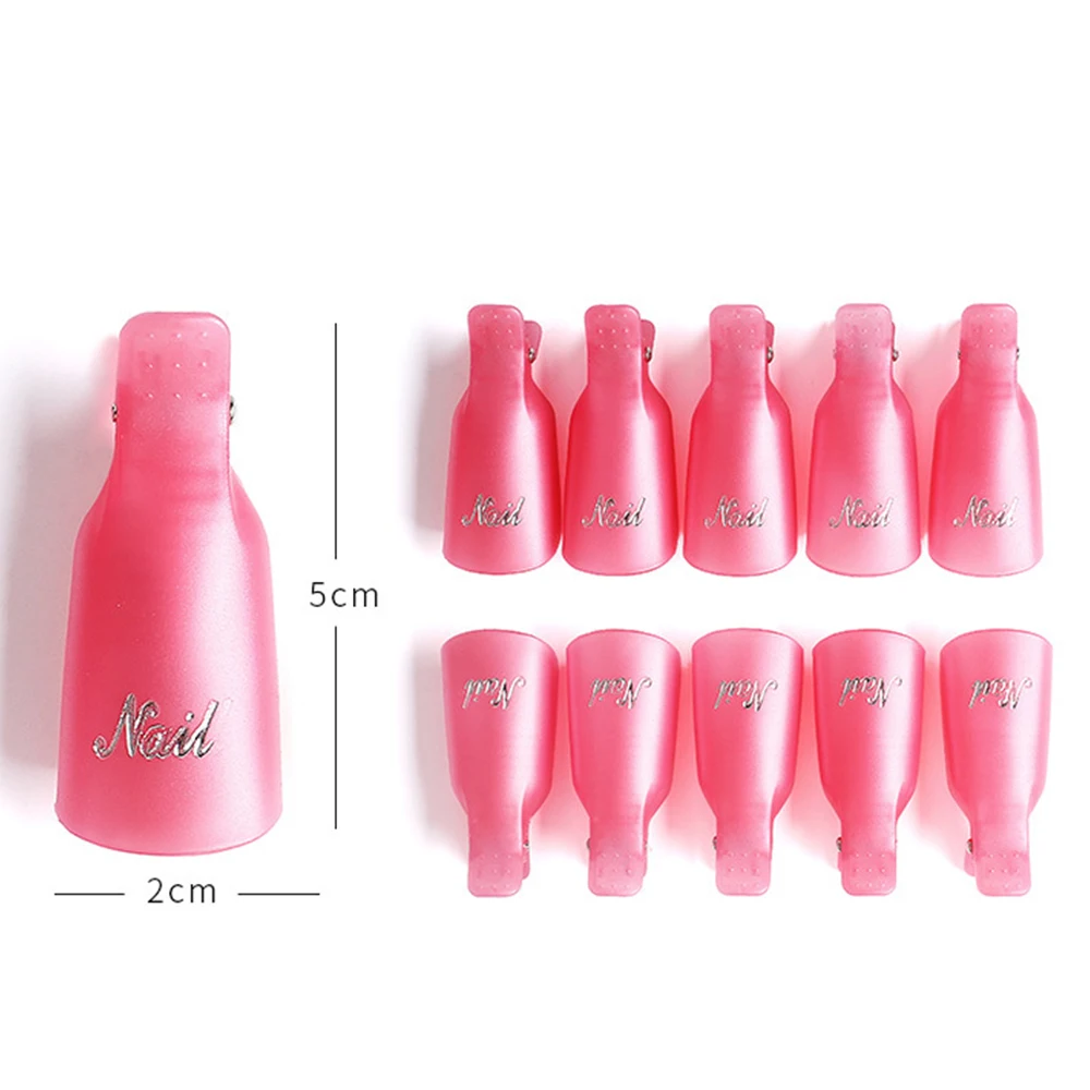 

10pcs Plastic Nail Polish Remover Wrap Clip Cap Soak Off Art Polish Clips For Finger Nail Polish Remove Tool