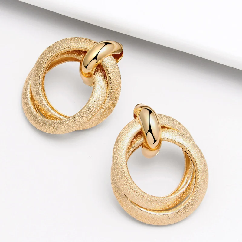 Модные женские серьги подвески Za золотого цвета с металлическими подвесками в