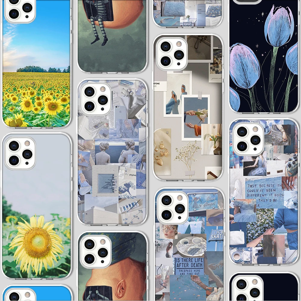 

ciciber Funda Case for Iphone 13 Case for IPhone 12 13 11 Pro XR 7 X XS MAX 8 6 6S Plus 5S SE 2020 TPU Art SunFlower Painting