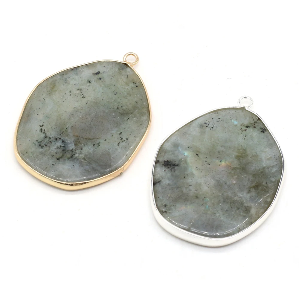 

1Pcs Fashion Small Pendants Irregular Natural Flash Stone Charms for Jewelry Making DIY Necklace Earrings Accessories 33x45 mm