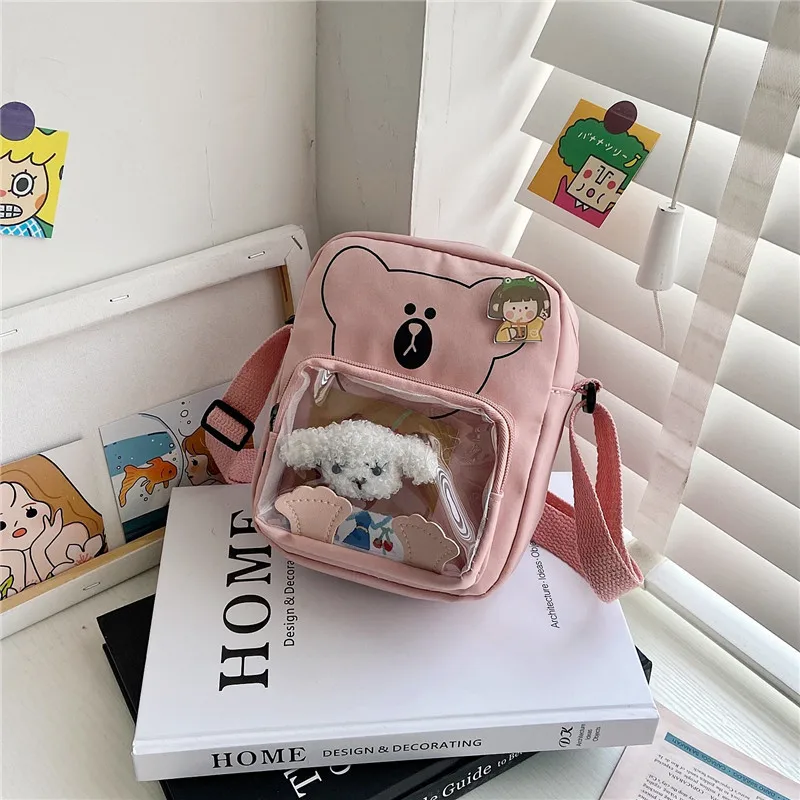 

2021 new female bag small fresh young female single shoulder bag fashion canvas bag female students slung small square bag