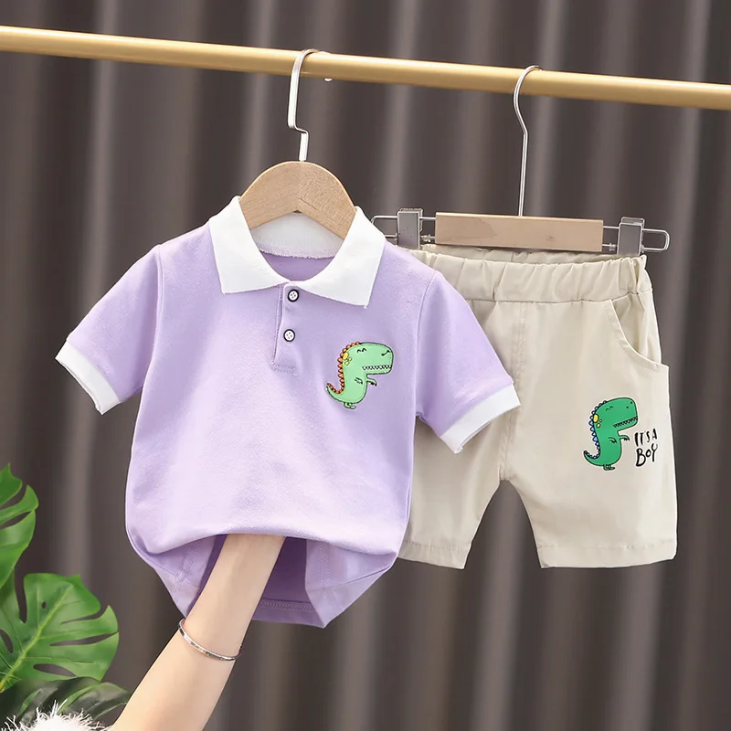 Summer Baby Cartoon Clothes Children Boys Girls Fashion T Shirt Shorts 2Pcs/sets Kids Infant Clothing Toddler Casual Sportswear