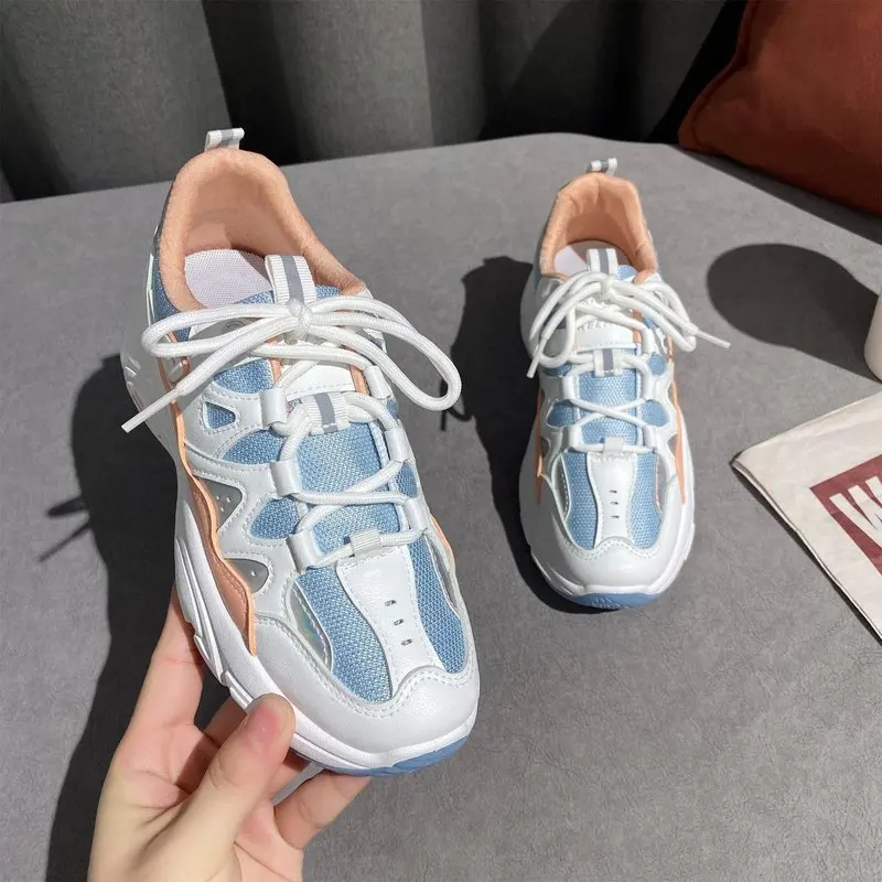

Women Platform Sneakers Fashion Mesh Chunky Ladies Casual Shoes Spring Comfortable White Daddy Shoes Zapatos de mujeres