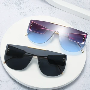 Sunglasses Ladies Men's Luxury Gradient Color Lenses Alloy Frame Brand Designer Fashion Sunglasses R
