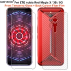 Для ZTE nubia Red Magic 3 3s 5G 5S Lite Play 1 комплект = мягкая задняя пленка из углеродного волокна + закаленное стекло для переднего экрана