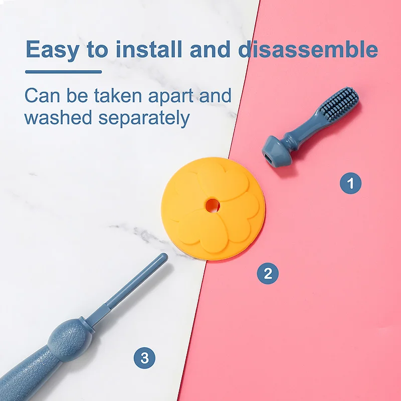 TYRY.HU-cepillo de dientes de silicona para dedos de beb&eacute; + caja, limpieza de goma, suave y transparente-3