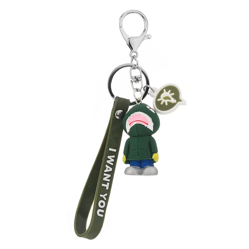 Милый мультяшный модный эпоксидный брелок для ключей с акулой крутая парная