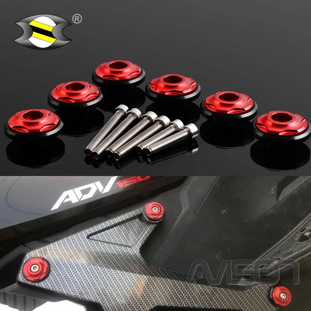 

6pcs Side Frame Fairing Bolts for Honda ADV150 ADV 150 Motorcycle Accessories Windscreen Washer Screw M6