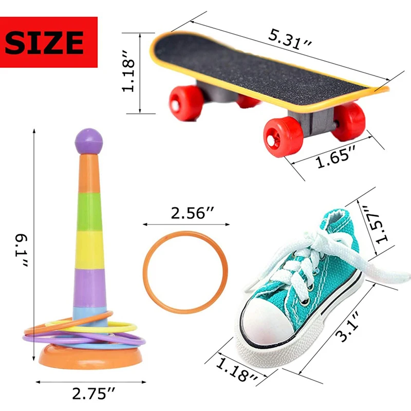 Обучающие игрушки для птиц 6 шт. мини-кроссовки кольца обучения скейтборду лапки