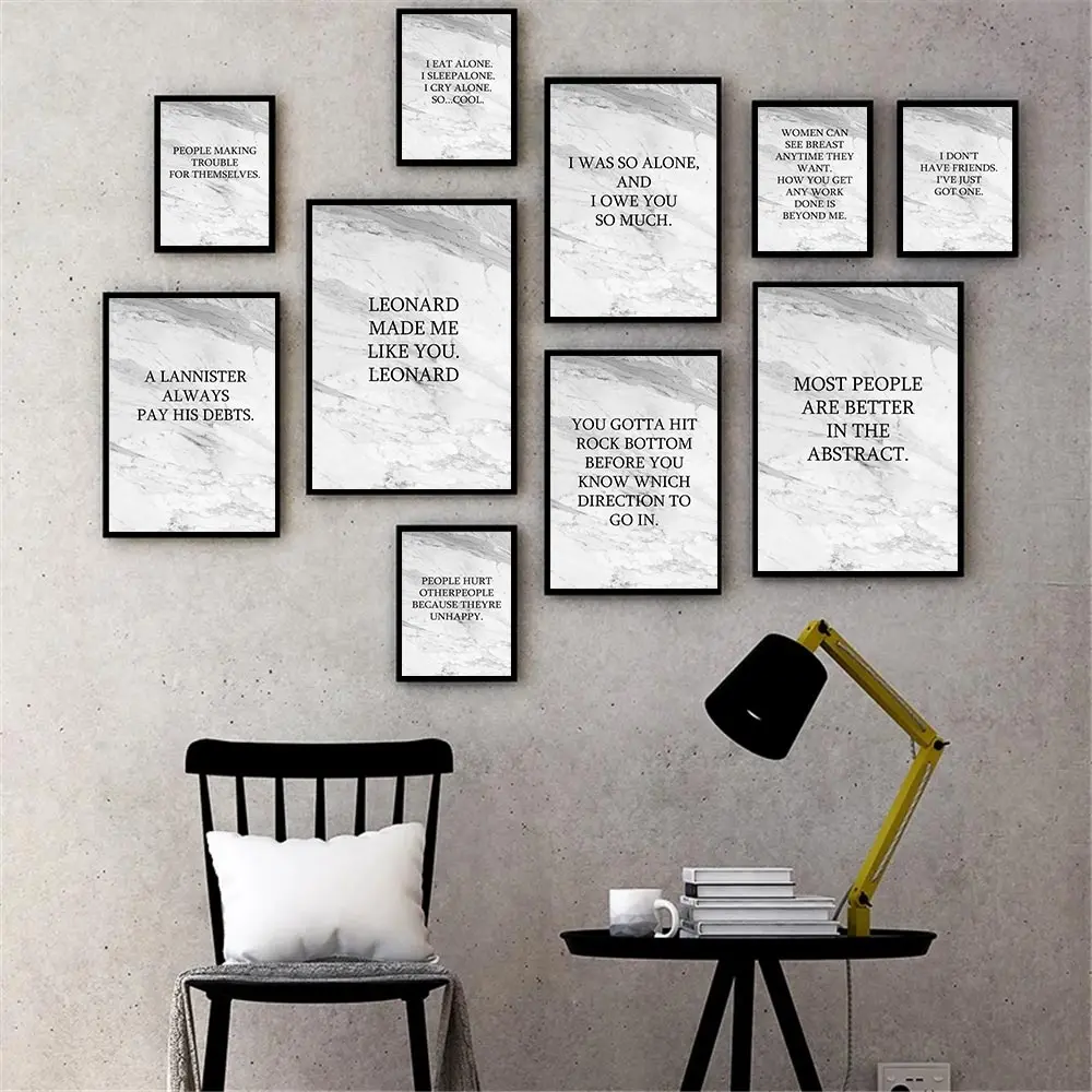 

Modern Quote Marbling Poster English Sentences Canvas Print Motivational Nordic Painting Wall Art Living Room Home Decoration