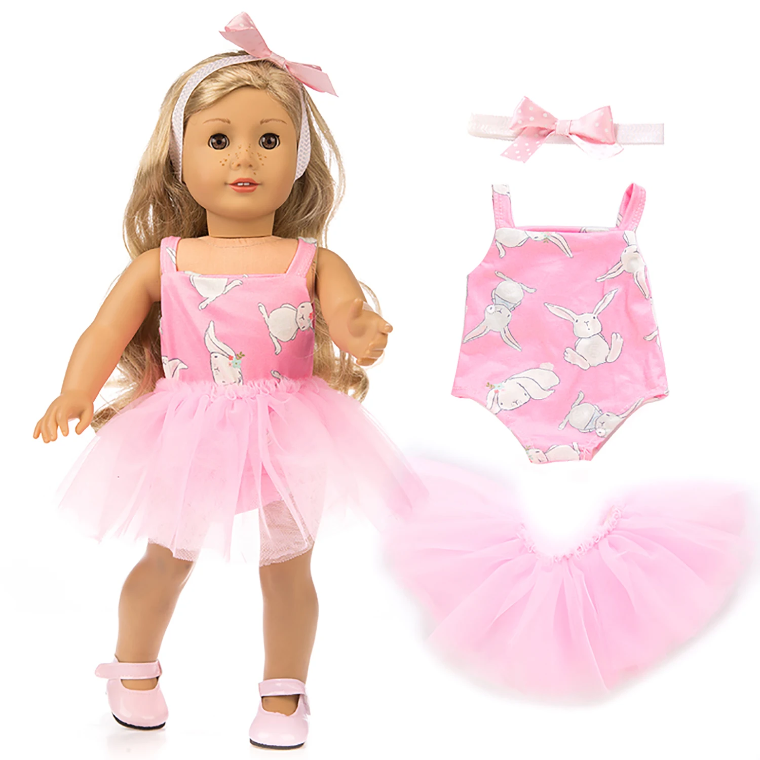 

Happy Elfin baby New born doll clothes fit 18 inches baby doll Veil ostrich set to 43 cm Doll Reborn for baby dress girls