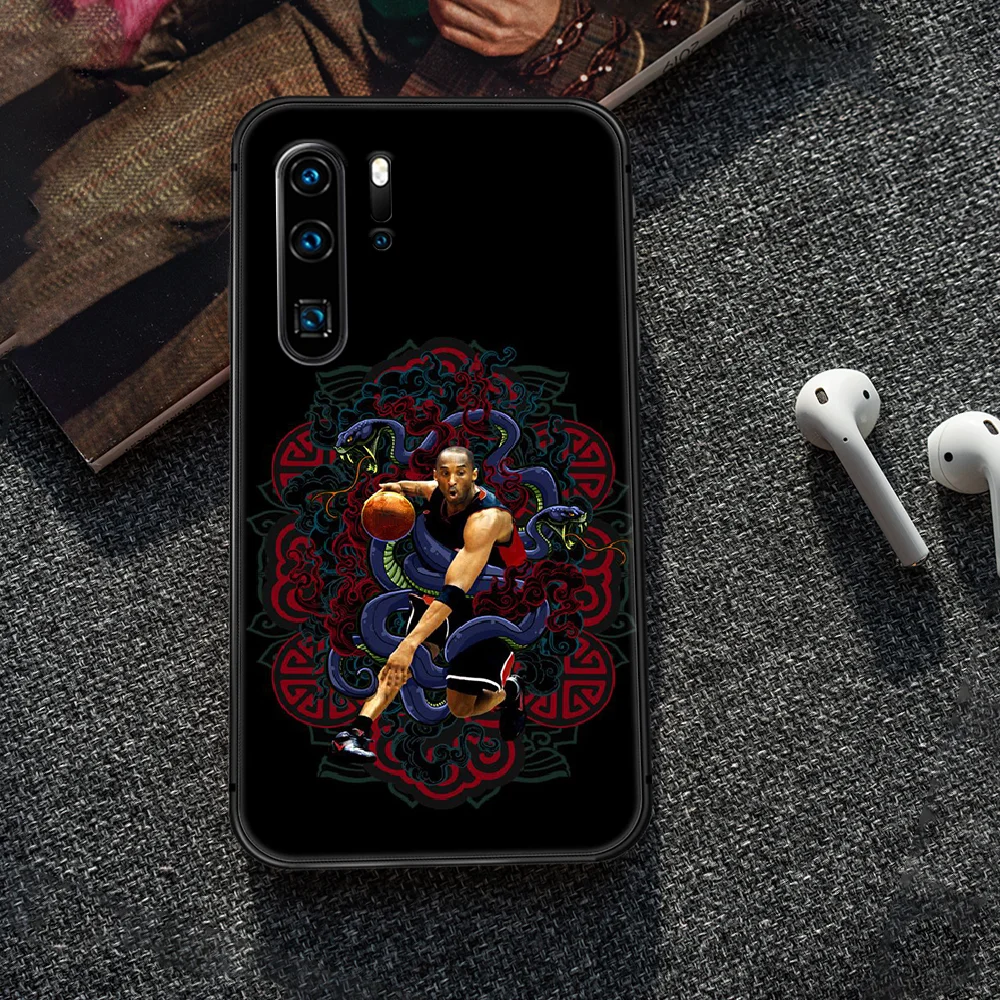 

Kobe basketball black 24 Phone Case For Huawei P Mate 10 20 30 40 Lite Pro smart Z 2019 nova 5t black Waterproof 3D Funda