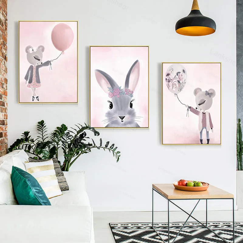 Домашний декор Скандинавская Картина на холсте Wall Art для девочек с принтом