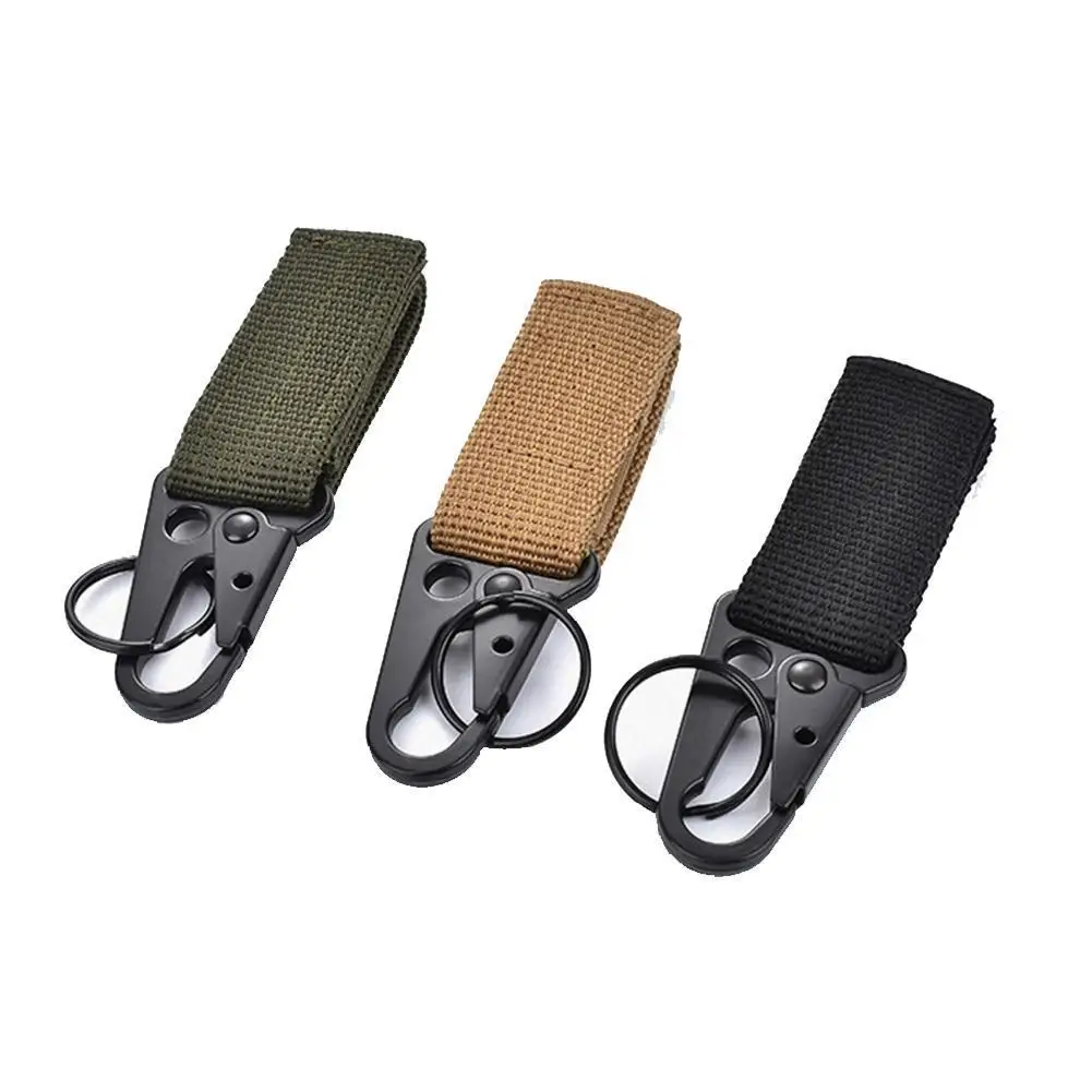 

Outdoor tactical nylon webbing key chain multifunctional keychain olecranon mountaineering belt keyring hook military buckl U2V2