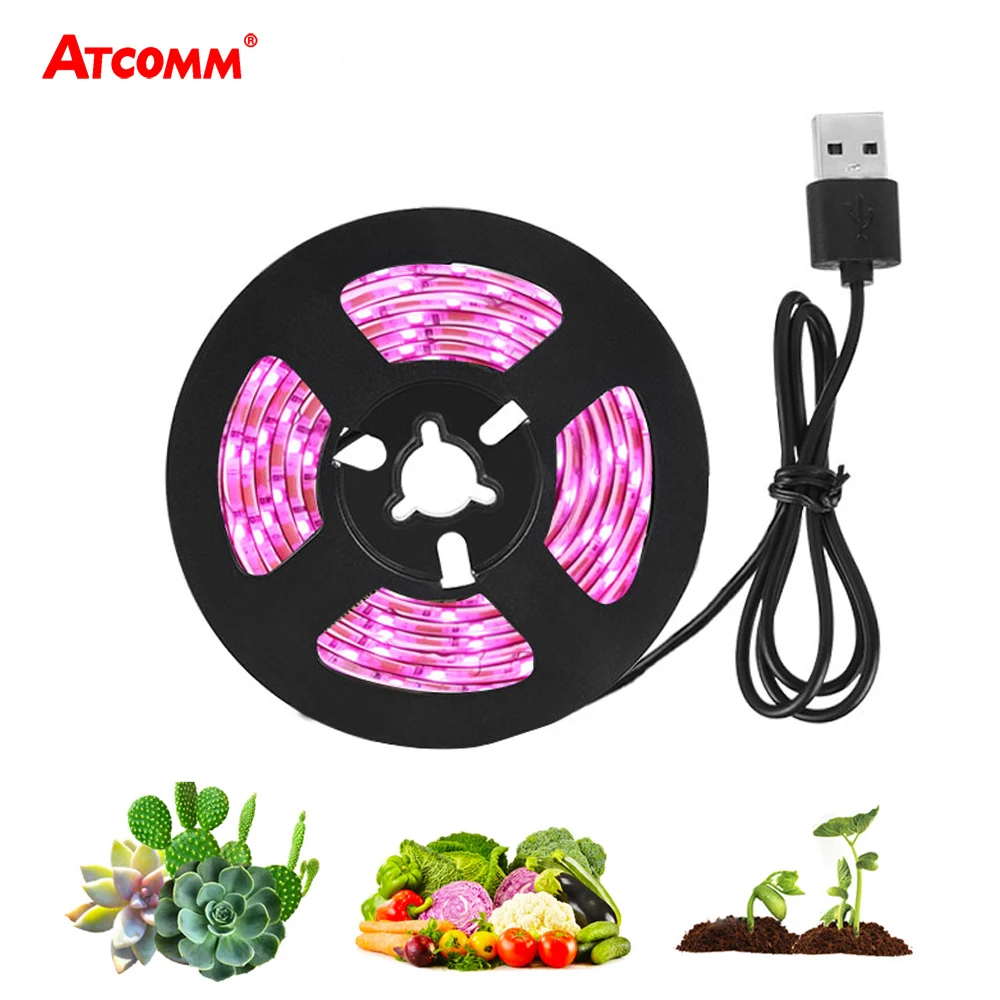 5V 3M LED Grow Phyto Lamp Full Spectrum 12V LED Growing Strip Light IP65 Waterproof Fitolampy Hydroponic Plant Seeds Grow Tent