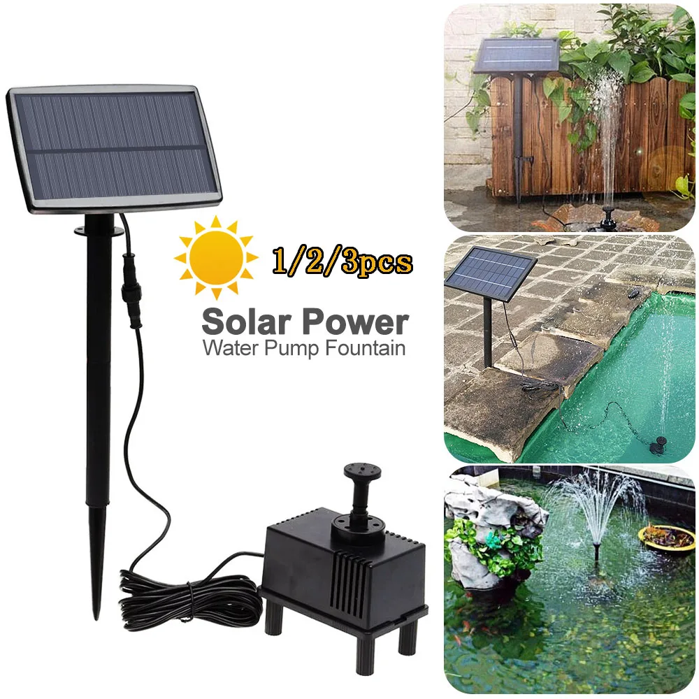 New Solar Power Water Fountain Inserted Line Length 5 Meters Panel For Garden Pool Submersible |