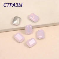 new rose water opal rectangular octagonal shape pointback crystal strass glass rhinestones diy clothing accessories