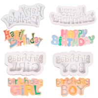 1 pcs happy birthday cake mold silicone letter mold baking tool for diy chocolate candies biscuits puddings tool