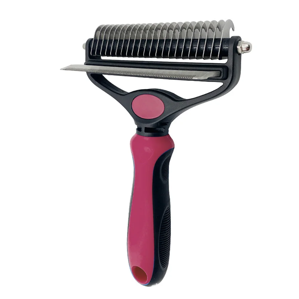 

2in1 Pet Comb For Cat and Dog Pet Hair Removal Safe Dematting Comb Tool for Easy Mats & Tangles Removing FOU99