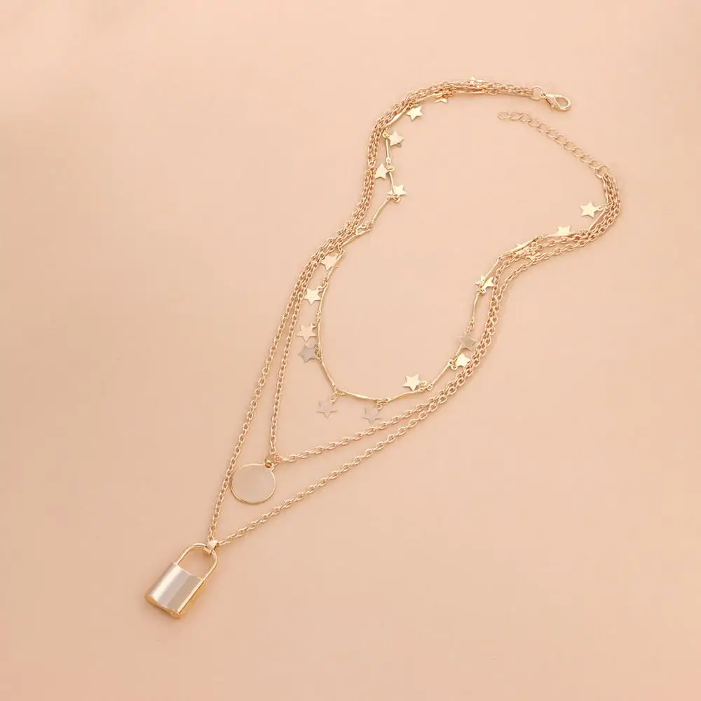 

Fashion Retro Punk Curb Cuban Chunky Multi Layered Carved Coin Choker Necklace Statement Pendant Necklace for Women Jewelry New