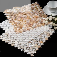 Shell Mosaic Tiles for Home Decoration 31x31 CM Sheet Size Scale  Shape Wall Sticker For Bathroom Kitchen Even Stairs 11pcs