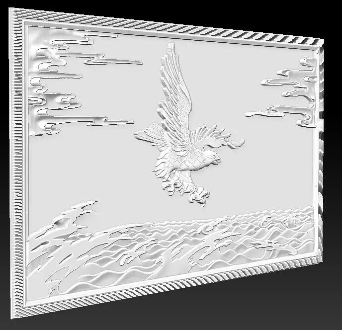 3D model relief for cnc in STL file format Eagle Home Decor Painting | Инструменты