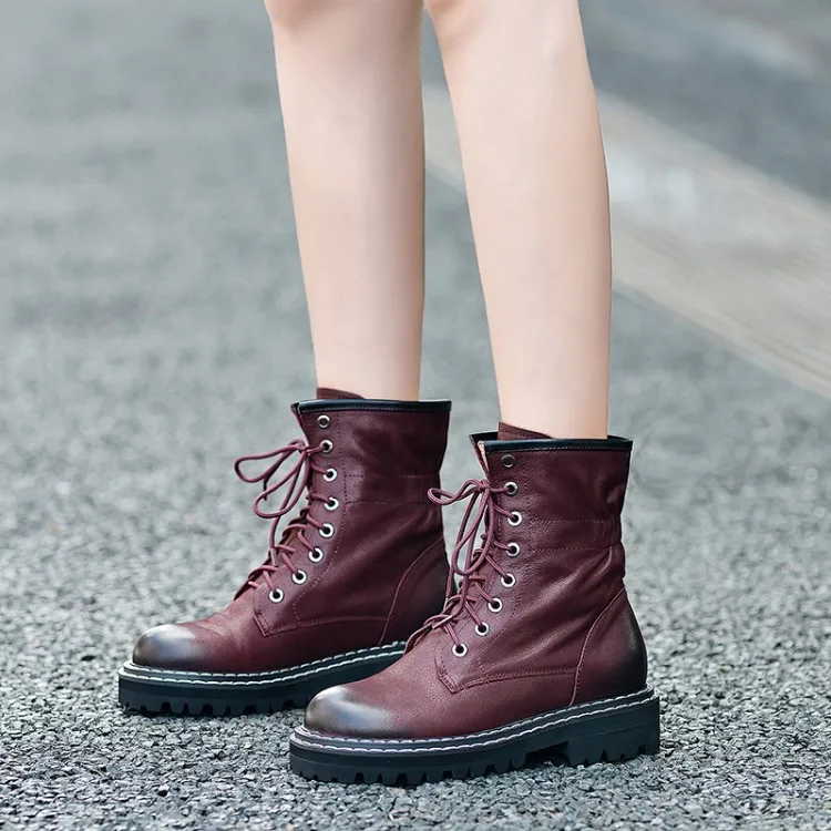 Tanariya New Arrival Shoes Woman Boots Women Autumn/winter 2020 Women's Flat Heel Leather | Обувь