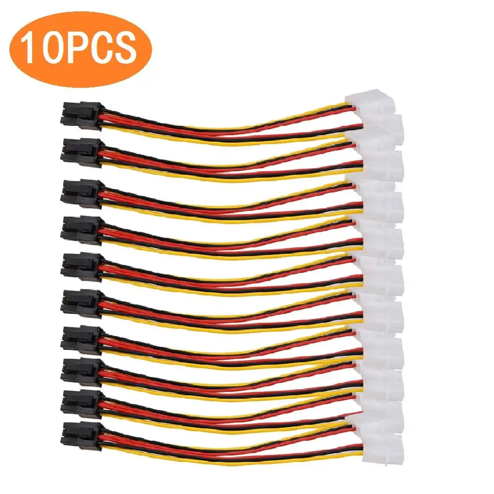 Кабель адаптер питания Molex IDE с 2 на 6 Pin папа разъем для видеокарт Прямая поставка 10