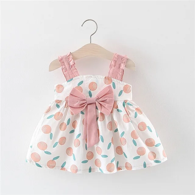 

2Pcs New Baby Girl Dress Baju Bayi Toddler Kids Dress Princess Clothes Girl Hat Baby