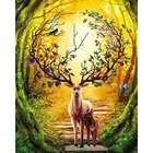 Картина из страз GATYZTORY сделай сам, вышивка с изображением оленя, стразы с животными, мозаика, вышивка крестиком, Настенный декор, подарок ручной работы