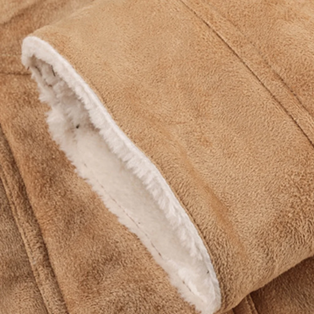 Зимнее Мужское пальто из искусственного меха теплая куртка с 4 карманами и