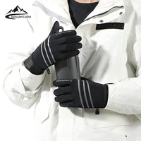 anti slip thermal fleece gloves heated cycling mens gloves waterproof touchscreen glove for cycle mtb bike ski full long finger
