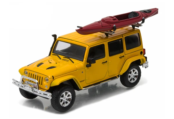 GL 1:43 terrain 2016 Jeep Wrangler Unlimited With Kayak alloy model Car Diecast Metal Toys Birthday Gift For Kids Boy | Игрушки и хобби