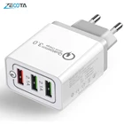 Мобильный телефон, зарядное устройство, адаптер QC3.0, быстрая зарядка, штепсельная вилка европейского стандарта, дорожный 3 USB зарядный адаптер для планшета Iphone Huawei