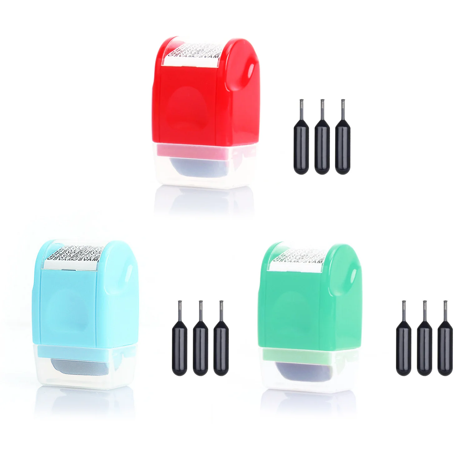 Refillable Wide Identity Protection Theft Security Stamp Roller Self Covering with 3 Ink Refills for Envelopes Package Pro | Канцтовары