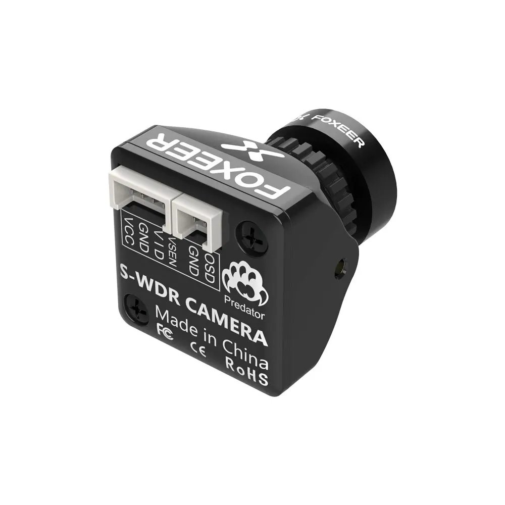 Foxeer Micro Predator 5 Racing FPV Camera 19*19mm 1000TVL 1.7mm M8 Lens 4ms Latency Super WDR - Black Full Case | Игрушки и хобби