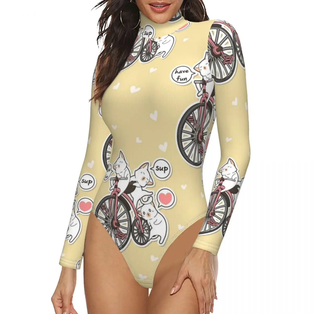 

Women Long Sleeve Cute Cat Animals Skin Prinetd Bodysuit Sexy Streetwear Jumpsuit Skinny Leopard Tops Fashion Rompers