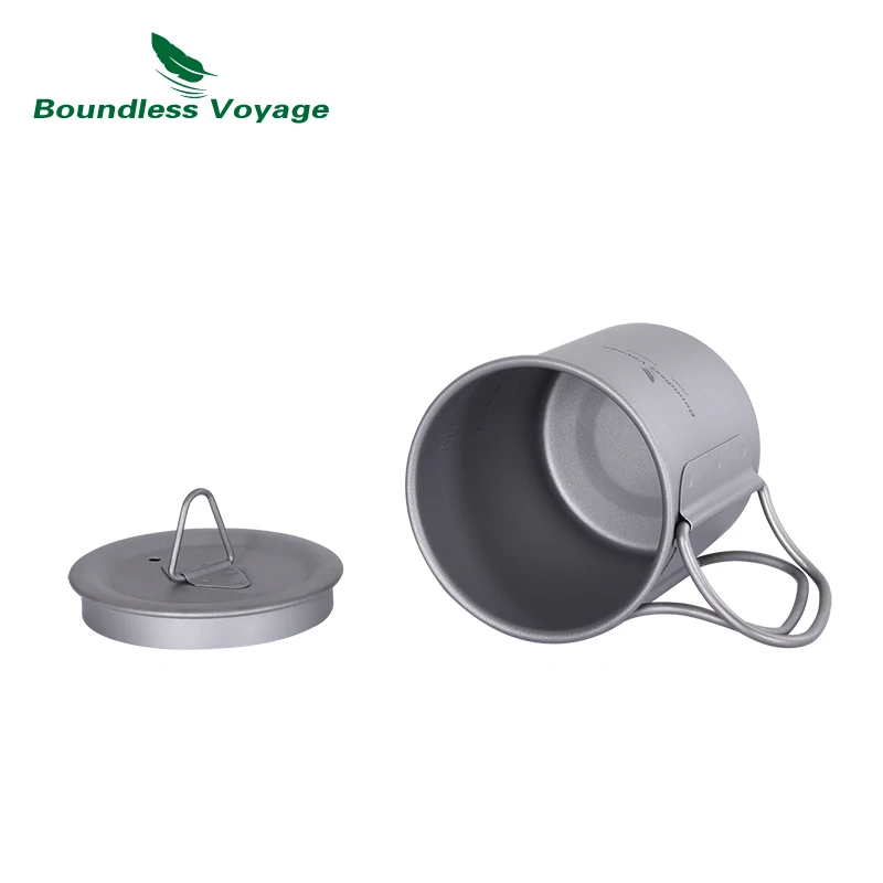 Безграничная титановая чашка для путешествий кофейная с крышкой Ультралегкая