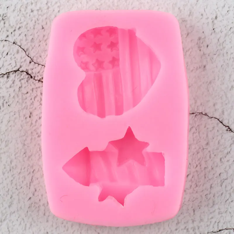 Патриотические фейерверки сердце из кабошона силиконовые формы топпер для